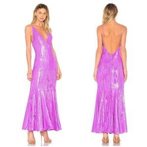 X BY NBD NEW sequined Chiquitita Gown In maxi Lavender Size Small Revolve